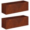 vidaXL Have Blomsterkrukke 2 stk. Rusten 40 x 20 x 20 cm Cortenst&aring;l
