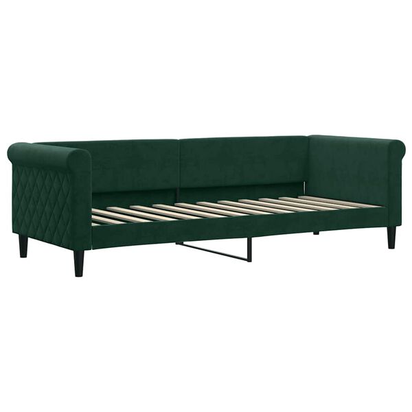 vidaXL daybed 80x200 cm velour m&oslash;rkegr&oslash;n