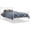 vidaXL sengeramme med sengegavl og fodg&aelig;rde 100x190 cm metal hvid