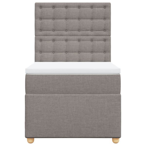 vidaXL kontinentalseng med madras 80x200 cm stof gr&aring;brun