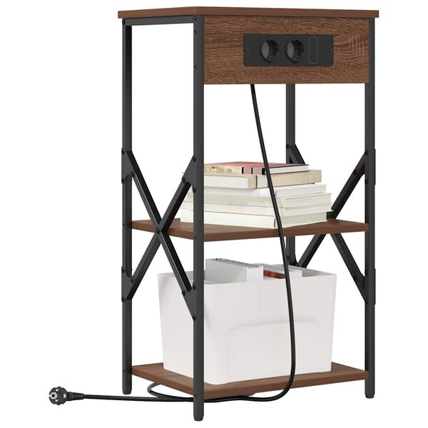 vidaXL Natskab med hylde Brun eg 41 x 31 x 76 cm Konstrueret tr&aelig;