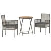 vidaXL Have Bistro S&aelig;t 3 stk. Gr&aring; polyrattan