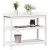 vidaXL plantebord med hylder 108x45x86,5 cm massivt fyrretr&aelig; hvid