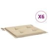 vidaXL hynder til havestol 6 stk. 50x50x4 cm oxfordstof beige