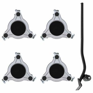 vidaXL m&oslash;belruller 4 stk. med l&oslash;fteanordning 19x17,5x6 cm st&aring;l 1000 kg