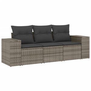 vidaXL havesofas&aelig;t 3 dele med hynder polyrattan gr&aring;