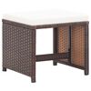 vidaXL havetaburetter 2 stk. med hynder polyrattan brun