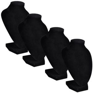 vidaXL halsk&aelig;deholder buste flannel 4 stk. 9 x 8,5 x 15 cm sort