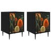 vidaXL Natskab ZAANDAM 2 stk. Sort eg 36 x 33 x 51 cm Konstrueret tr&aelig;