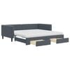 vidaXL daybed med udtr&aelig;k og skuffer 100x200 cm velour m&oslash;rkegr&aring;