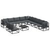 vidaXL Havesofa S&aelig;t 12 stk. Sort Aluminium