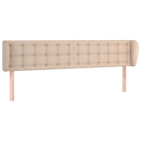 vidaXL sengegavl med kanter 183x23x78/88 cm kunstl&aelig;der cappuccino