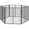 vidaXL Hunded&oslash;r 6 pcs Sort 100 x 100 cm Galvaniseret st&aring;l