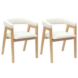 vidaXL Spisestole 2 stk. Massiv Gummitr&aelig; Naturfarvet 54 x 57 x 73 cm