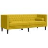 vidaXL 3-personers Chesterfield-sofas&aelig;t med puder fl&oslash;jl gul