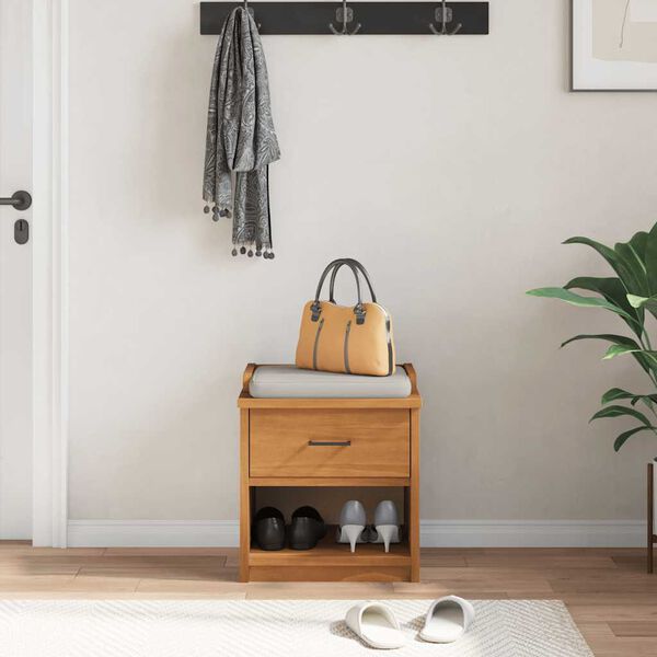 vidaXL entrébænk SANDNES 45x40x50 cm massivt fyrretræ