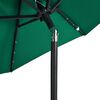 vidaXL parasol med LED-lys og stålstang 225x225x212 cm grøn