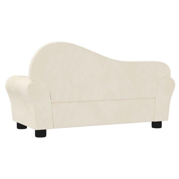 vidaXL sofa til b&oslash;rn fl&oslash;jl cremefarvet