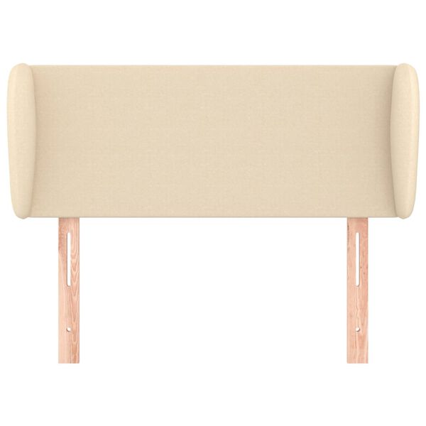 vidaXL sengegavl med kanter 93x23x78/88 cm stof cremefarvet