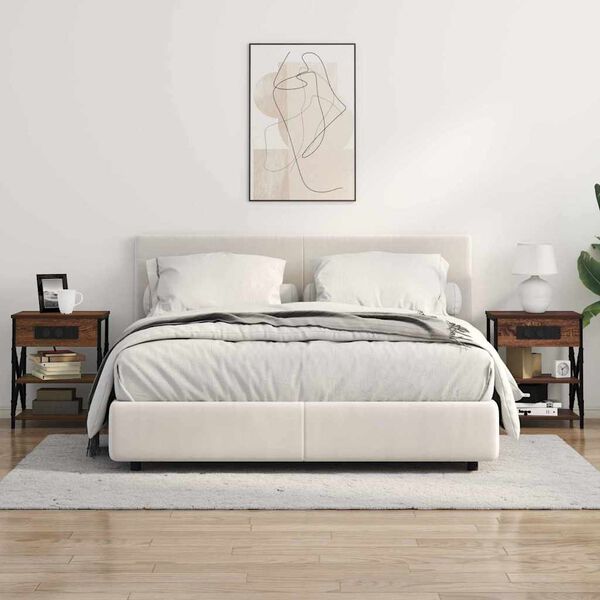 vidaXL Natskab med hylde 2 pcs Brun eg 41 x 31 x 51 cm Konstrueret tr&aelig;