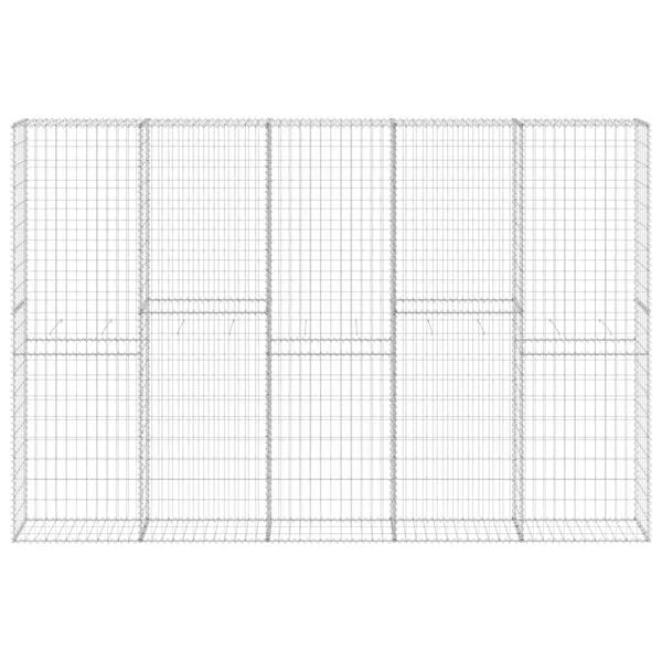 vidaXL gabionvæg med dæksler 300x30x200 cm galvaniseret stål