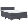 vidaXL Box spring seng M&oslash;rkegr&aring; og Hvid 140 x 200 cm Velourstof