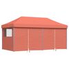 vidaXL foldbart pop-up festtelt med 4 sidev&aelig;gge terracotta