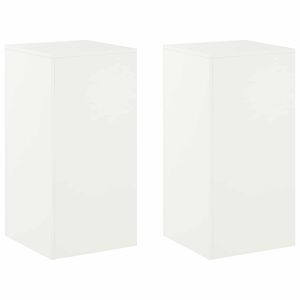 vidaXL Planteholder 2 pcs Hvid 40 x 40 x 80 cm St&aring;l