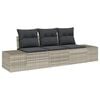 vidaXL Havesofa S&aelig;t med opbevaring 3 pcs Lysegr&aring; polyrattan