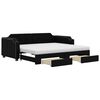 vidaXL daybed med udtr&aelig;k og skuffer 100x200 cm stof sort