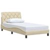 vidaXL Sengeramme uden madras Creme 100x200 cm Stof