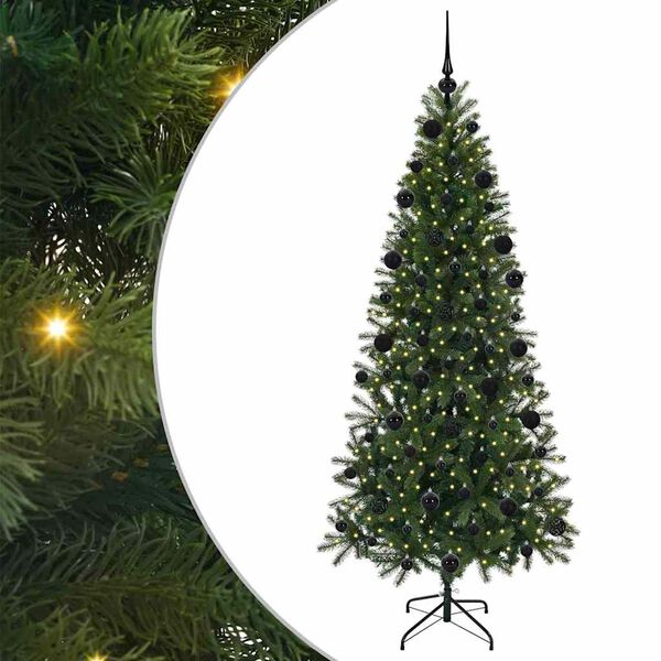vidaXL Kunstigt juletr&aelig; med 300 LED'er Gr&oslash;n 210 cm PE og PVC