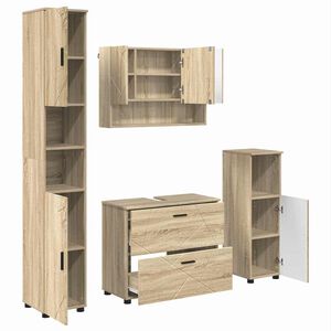 vidaXL Badev&aelig;relsesm&oslash;bel s&aelig;t 4 stk. Sonoma eg 35 x 30 x 192 cm