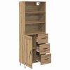 vidaXL Highboard med skuffe 2 pcs Artisan Egetr&aelig; Konstrueret tr&aelig;