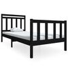 vidaXL sengeramme 90x200 cm massivt tr&aelig; sort