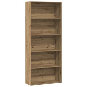 vidaXL bogreol 80x30x189 cm konstrueret tr&aelig; egetr&aelig;sfarve