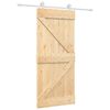 vidaXL Skyded&oslash;r 90 x 210 cm Massivt fyrretr&aelig; Natur og hvid