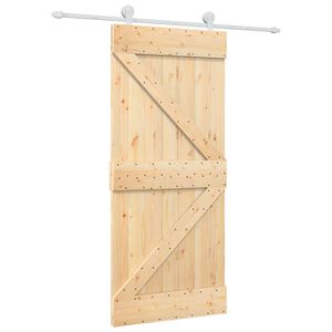 vidaXL Skyded&oslash;r 90 x 210 cm Massivt fyrretr&aelig; Natur og hvid