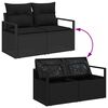 vidaXL Havesofa S&aelig;t med pude med opbevaring 6 pcs Sort Poly rattan