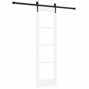 vidaXL Skyded&oslash;r Hvid 61 x 198,5 cm Massivt fyrretr&aelig; og glas