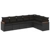 vidaXL sofas&aelig;t til haven 7 dele med hynder polyrattan sort