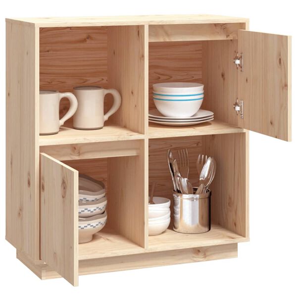 vidaXL skænk 74x35x80 cm massivt fyrretræ