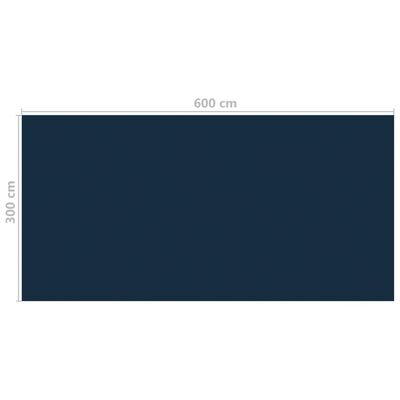 vidaXL flydende solopvarmet poolovertræk 600x300 cm PE sort og blå