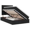 vidaXL LED opbevarings seng med madras Sort 120 x 200 cm Stof