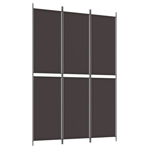vidaXL 3-panels rumdeler 150x220 cm stof brun