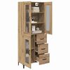 vidaXL Highboard Artisan Egetr&aelig; 69,5 x 34 x 180 cm Konstrueret tr&aelig;