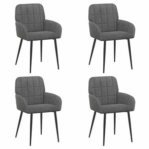 vidaXL Spisestole 4 stk. Fl&oslash;jl M&oslash;rkegr&aring; 56.5 x 50 x 85 cm