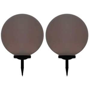 vidaXL soldrevne udend&oslash;rslamper LED 2 stk. 50 cm rund RGB