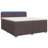 vidaXL Boxmadras med topmadras M&oslash;rk Brun 200 x 200 cm Stof