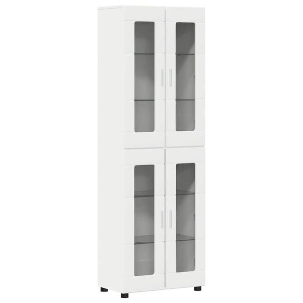 vidaXL Highboard med hylde Hvid 60 x 35 x 182 cm Konstrueret tr&aelig;